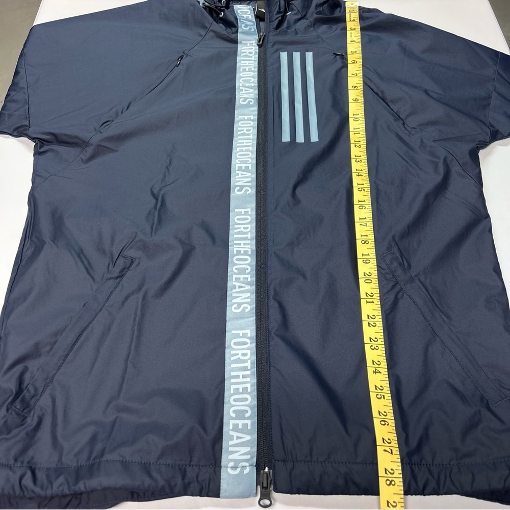Adidas Mens Parley Hooded Windbreaker Jacket Size S Full Zip Hooded Lightweight - Picture 7 of 11